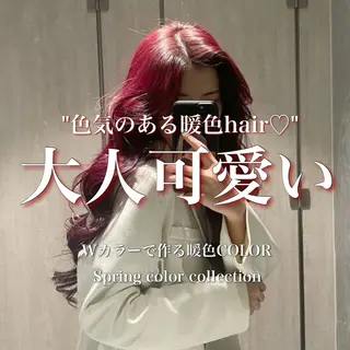 ロング カラー 透けるやわらか艶髪♡ ナチュラルストレートのヘアスタイル