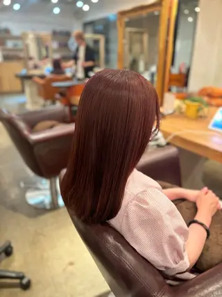 セミロング カラー 髪質改善カラー ベージュ🤎YUMEのヘアスタイル