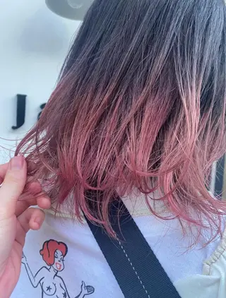 セミロング カラー 暖色艶カラー♥️ nagi♥️のヘアスタイル