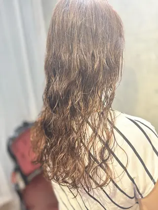 セミロング パーマ カット/ブリーチ/ ⚡️ひりゅう⚡️のヘアスタイル