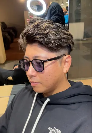 カラー パーマ メンズ Le'a所属・渋谷/フェード/ 國分 翔のヘアスタイル