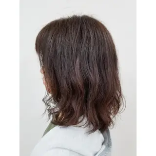 ミディアム パーマ ケアブリーチ、 髪質改善 福士直矢のヘアスタイル