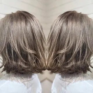 ショート カラー ヘアアレンジ 髪質改善×ハイトーン 中田啄也のヘアスタイル