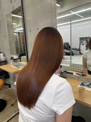 ロング 髪質改善×縮毛矯正× 艶カラー 吉原和磨のヘアスタイル