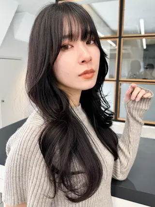 ロング カラー 韓国🫧髪質改善🫧 縮毛矯正🫧陽菜🫧のヘアスタイル