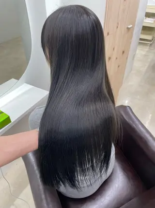 ロング カラー 新宿/韓国ヘア/ 髪質改善ストレートのヘアスタイル