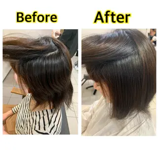 ミディアム 髪質改善ストレート/ ブリーチ／渋谷　福田のヘアスタイル