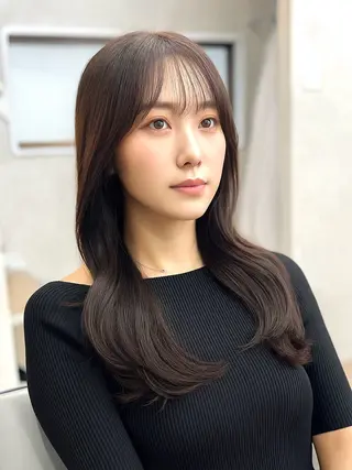 セミロング ✨韓国ヘア✨ レイヤー✂️鎌倉楓麻のヘアスタイル