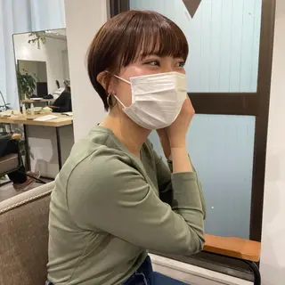 ショート カラー パーマ* 顔まわり似合わせのヘアスタイル