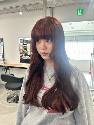 ロング カラー 愛結 暖色カラー🎀🩰のヘアスタイル