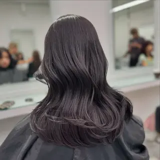 セミロング カラー ブリーチなし🤍透明 感カラー🤍しゅうじのヘアスタイル