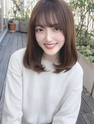 ロング カラー ヘアアレンジ 顔まわり似合わせ 久保田せなのヘアスタイル