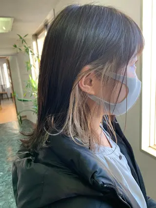 ミディアム カラー FRAME+spa&hair roomなんば駅前店所属・🌸MAYU🌸 ハイトーン➕レイヤーのヘアスタイル