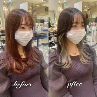 セミロング カラー パーマ ヘアアレンジ メンズ キッズ ネイル マツエク・マツパ アイブロウ 《褒められる》 透明感カラー/小嶋のヘアスタイル