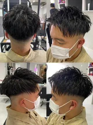 ショート カラー パーマ ヘアアレンジ メンズ 🔥メンズパーマ特 化🔥渡辺一翔🔥のヘアスタイル