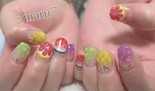 ネイル まるみ♡8/25- 31お休み🙇‍♀️のネイルデザイン