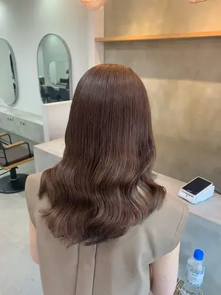 セミロング カラー little 小濱彰太のヘアスタイル