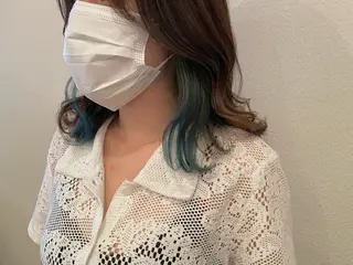 ミディアム カラー たなか もえなのヘアスタイル