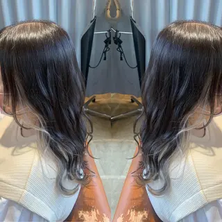 セミロング カラー 韓国🇰🇷 ✂︎hair 内田愛のヘアスタイル