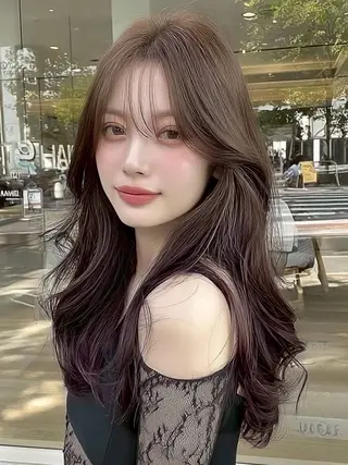 ロング 顔周りカット/垢抜け /京都河原町/ミケのヘアスタイル