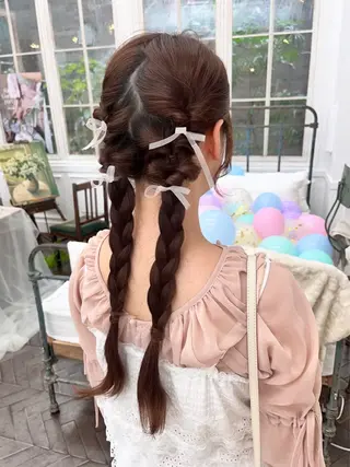 ロング ヘアアレンジ miku🎀門前仲町 ブリーチ・レイヤーのヘアスタイル