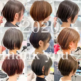 ショート カラー パーマ 大人かわいい💍🤍 ボブ/ショートボブのヘアスタイル