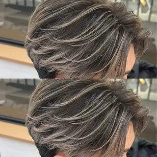 メンズ 白髪ぼかし/白髪 メッシュ/ゆうとのヘアスタイル