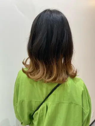 ミディアム カラー 田中 あやなのヘアスタイル