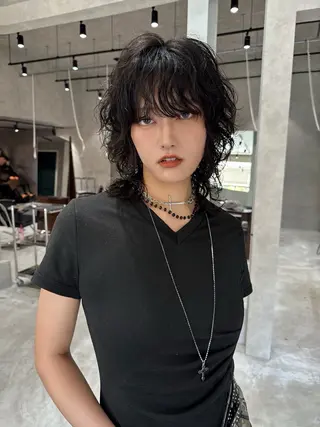 ミディアム パーマ 進藤 叶羽のヘアスタイル