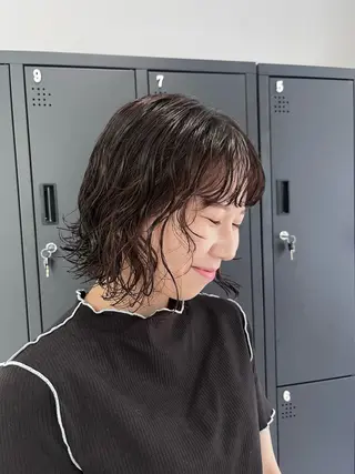 ミディアム パーマ ベージュカラー/ 新潟/万代/なお🎀のヘアスタイル