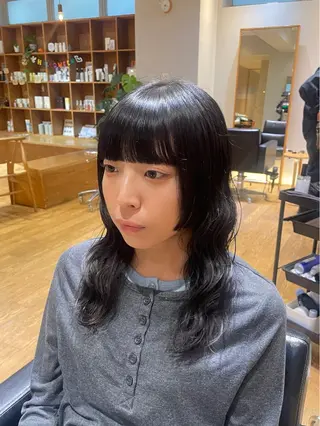 ミディアム カラー パーマ 縮毛矯正/暖色 カラー/ひかるのヘアスタイル