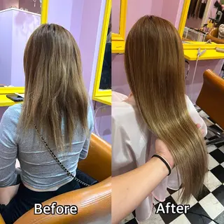 ロング シール+ちび編み込み エクステ梅田🐨のヘアスタイル