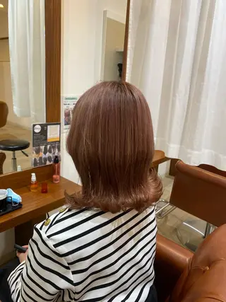 ミディアム カラー 縮毛矯正とレイヤー /杉村凜汰郎のヘアスタイル