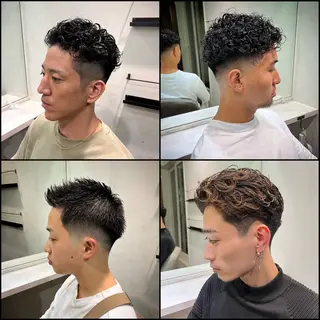 ショート カラー パーマ メンズ アイブロウ 京都駅メンズカット/ パーマ/Keigoのヘアスタイル