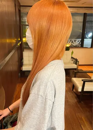 ロング カラー 髪質改善ｶﾗｰ ｹｱﾌﾞﾘｰﾁ/ﾀﾑのヘアスタイル