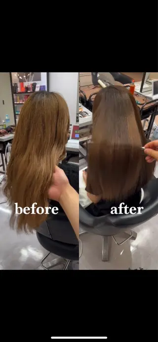 ロング 縮毛矯正✨️レイヤー クボタリョウのヘアスタイル