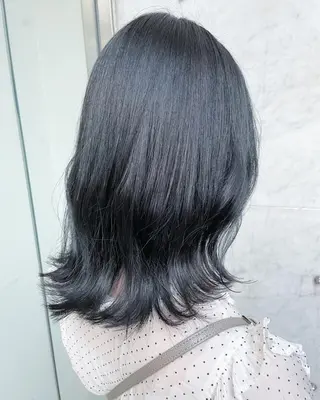 ミディアム カラー JIL BLAN 京都所属・RU RIのヘアスタイル