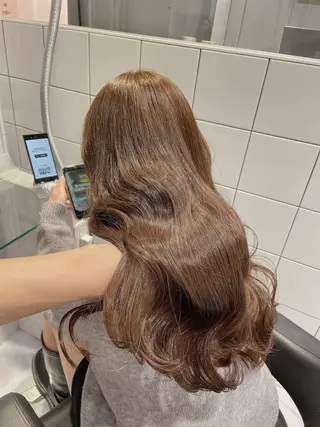 セミロング カラー ✨透明感、艶髪ヘア✨ 韓国ヘア特化💖のヘアスタイル