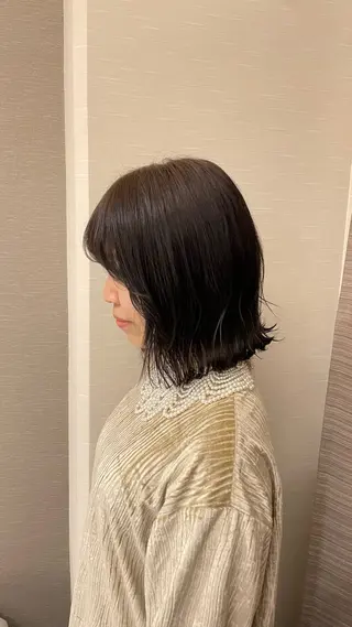 ミディアム カラー 水田 帆波のヘアスタイル