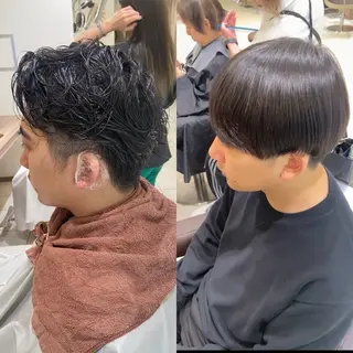 ショート パーマ メンズ メンズ縮毛・ 曲がる縮毛矯正のヘアスタイル