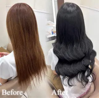 ロング カラー 夏休み限定クーポン シールエクステ💖のヘアスタイル