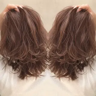ミディアム 透明感カラー・ 髪質改善🩵イケダのヘアスタイル