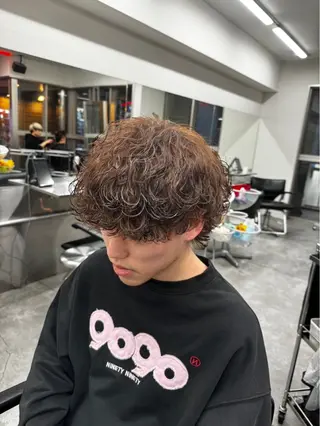 ショート パーマ メンズ 町田/波巻き/ シャドウ/メンズのヘアスタイル