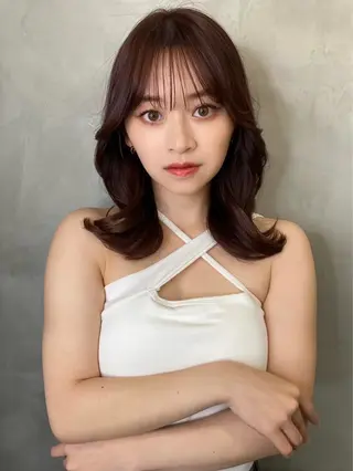 ミディアム カラー 髪質改善/はるみ🌙 韓国レイヤーのヘアスタイル