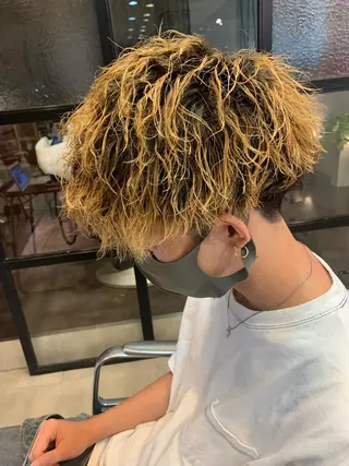 ショート メンズ メンズパーマ/難波/ 心斎橋　室園亮佑のヘアスタイル