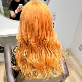 ロング カラー ブリーチカラー🦖 岡部木乃夏のヘアスタイル