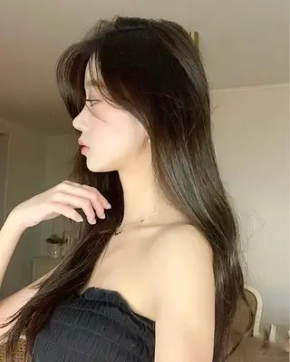 ロング カラー パーマ ヘアアレンジ メンズ キッズ 上品＆韓国風 🥀海心🥀のヘアスタイル