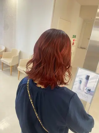 ミディアム カラー 推し活/韓国/ブリー チカラーminamiのヘアスタイル