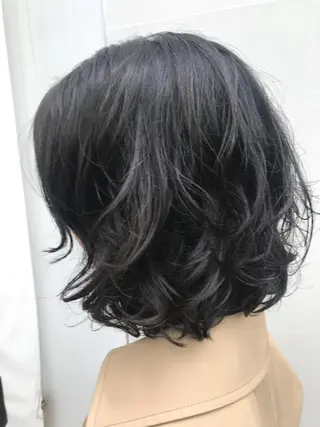ミディアム パーマ 寺山 佳貴のヘアスタイル