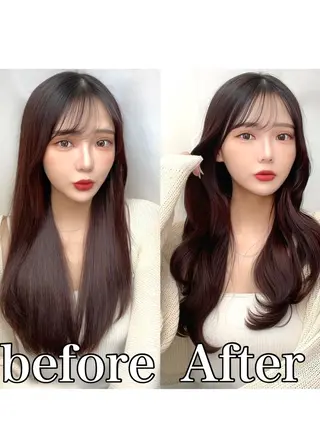 セミロング カラー 顔周り特化/韓国ヘア /レイヤー/吉野幸大のヘアスタイル